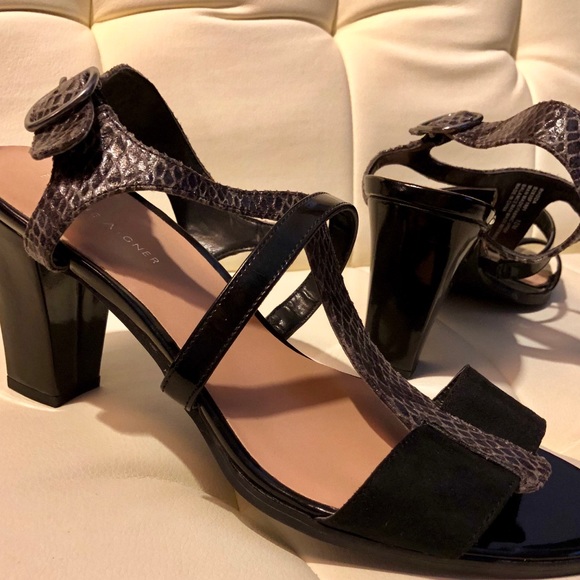 Etienne Aignet Snakeskin Patterned Heeled Sandals - Picture 2 of 6